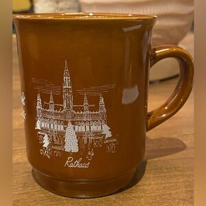 Vintage Brown Ceramic Mug - Vienna Christmas